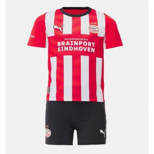 Stroje piłkarskie PSV Eindhoven Koszulka Podstawowej dla dzieci 2026-27 Krótki Rękaw (+ szorty)